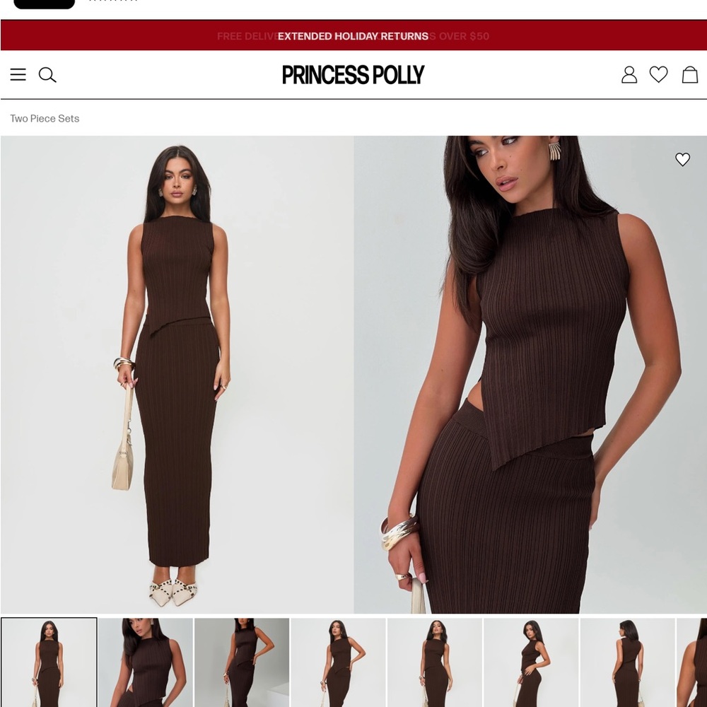 Princess Polly Basile Set Chocolate